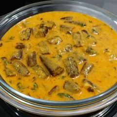 A picture of Okra in Yogurt Sauce / Dahi Bhindi.