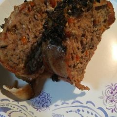 A picture of Meat Loaf with Olive Tapenade.