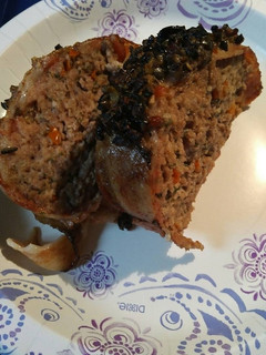 A picture of Meat Loaf with Olive Tapenade.