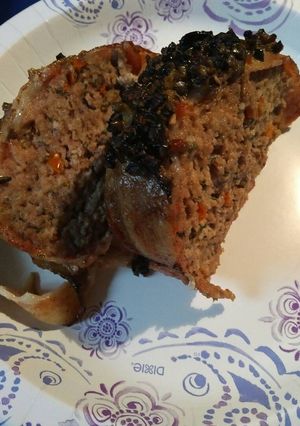 A picture of Meat Loaf with Olive Tapenade.