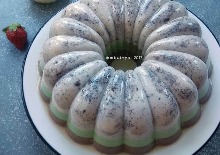 Bahan Pudding Oreo Green Tea 3 Lapis | Resep Membuat Pudding Oreo Green Tea 3 Lapis Yang Bisa Manjain Lidah