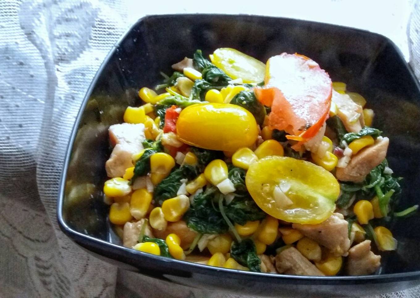 Stir Fried Chicken and Spinach