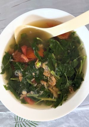 Hình của món Canh rau muống nấu tôm khô.