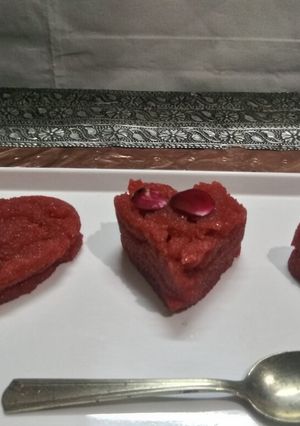 A picture of Rose halwa.