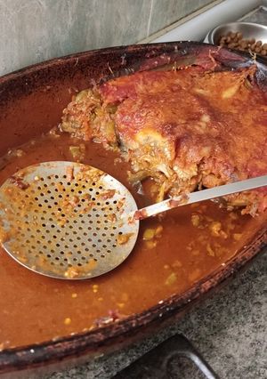 Una foto de Lasaña de berenjena y/o calabacín