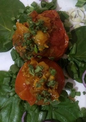 A picture of Stuffed tomato.