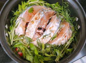 Hình của món Cá hấp xì dầu.