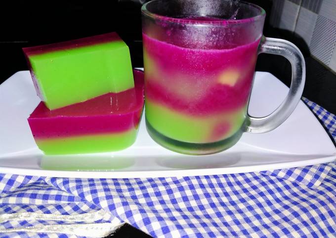 Puding melon buah naga