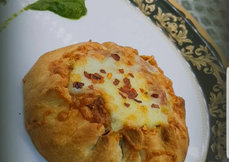 Recipe of Homemade Open samosa with cheese filling