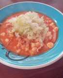 Pozole rojo de pavo