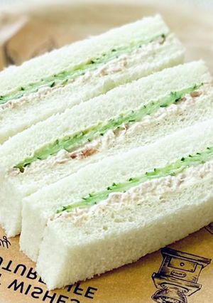 A picture of Cucumber and Tuna Sandwiches: Easy Breakfast.