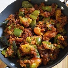 A picture of Besan capsicum sabji.