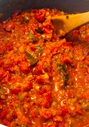Una foto de Salsa tipo caponata para conserva