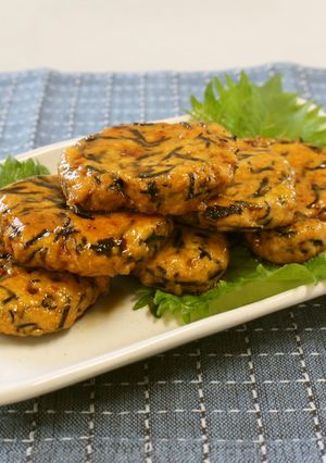 A picture of Teriyaki Chicken Meatballs with Hijiki.