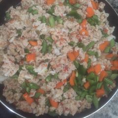 A picture of Eggy Fried Rice with Salad.