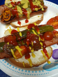 A picture of Fried Tomato and Sausage Sandwich.