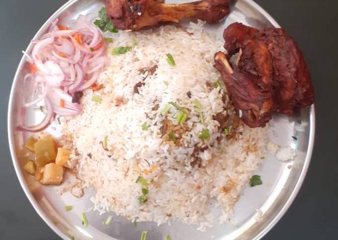 Chicken biriyani & chicken fry