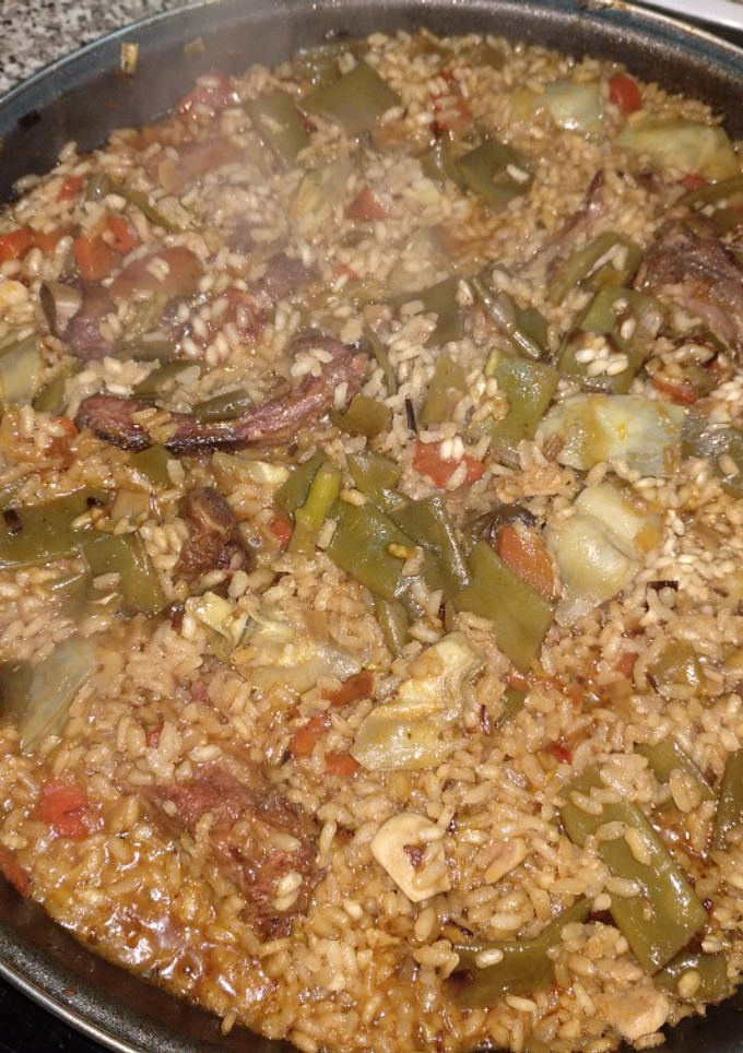 Una foto de Arroz con costilla adobada