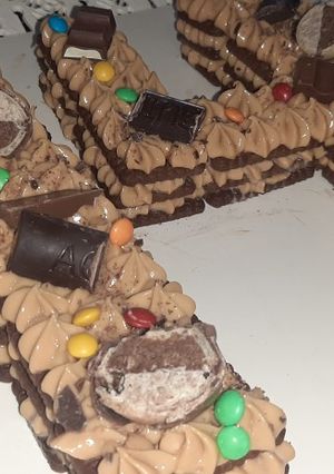 Una foto de Chocotorta en forma de número