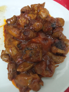 Una foto de Mollejas con salsa de pimientos del piquillo