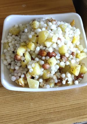 A picture of Sabudana khichdi (sago khichdi).