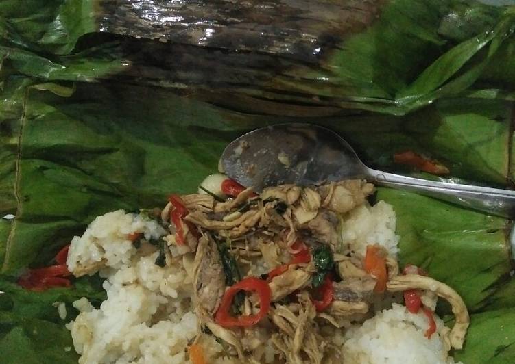 Nasi Bakar ayam + pindang suwir