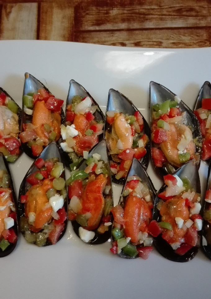 Una foto de Mejillones a la vinagreta