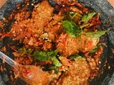 Tempe penyet kemangi sambal kencur