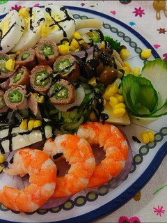 鮮蝦蔬食沙拉~~低醣料理 的食譜成品照片