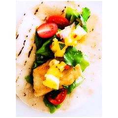 A picture of Grilled Salmon Tacos.