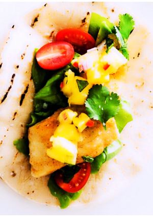 A picture of Grilled Salmon Tacos.