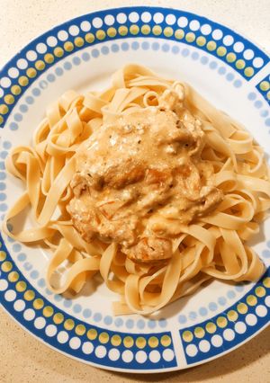 Una foto de Pasta con feta e cherrys