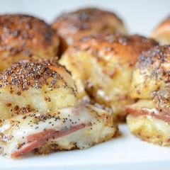 Hot ham and cheese sammies A picture of Hot ham and cheese sammies.