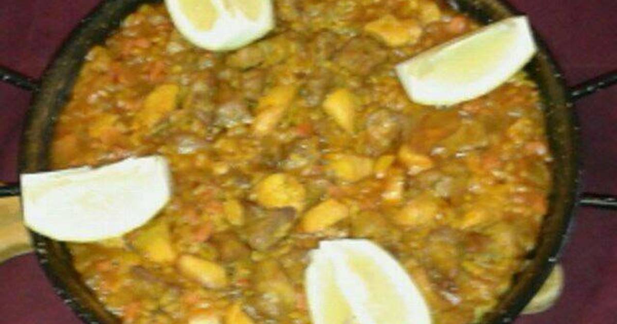 Paella de pollo y cerdo Receta de José Antonio Pena Navarro Cookpad