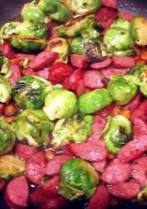 A picture of Spicy Sweet Sausage Skillet w Rice.