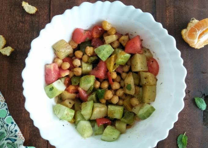 Chickpeas And Sweet Potato Salad In Citrus Dressing