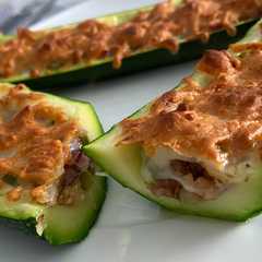 Una foto de Calabacín relleno al horno