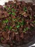 Isca de carne ao molho barbecue