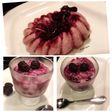 Postre vegano pudín de tofu y frutos del bosque