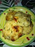 Bomba de papas al horno con verdeos y mozzarella