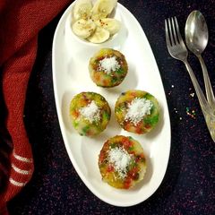 A picture of Banana coconut, rice steamed muffins.