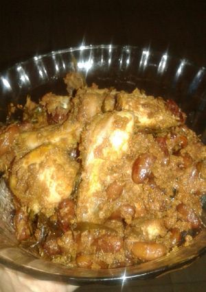 Foto resep Rendang Ayam mix kacang merah