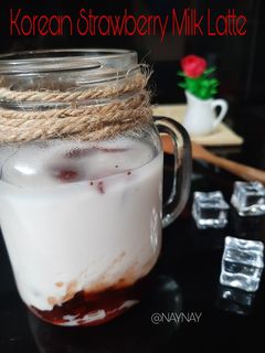 Foto resep Korean Strawberry Milk Latte