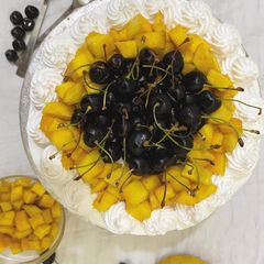 Mango cherry cake A picture of Mango cherry cake.