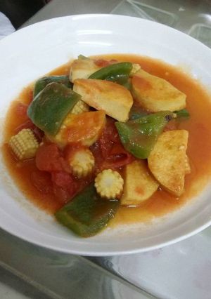 Foto resep Putih telur with paprika dan tomat