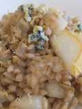 Risotto de Cebada, Queso azul y Pera