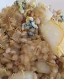 Risotto de Cebada, Queso azul y Pera