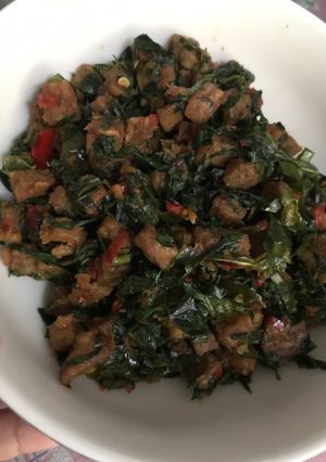 Foto resep Tempe Tumis Daun So (Daun Melinjo)
