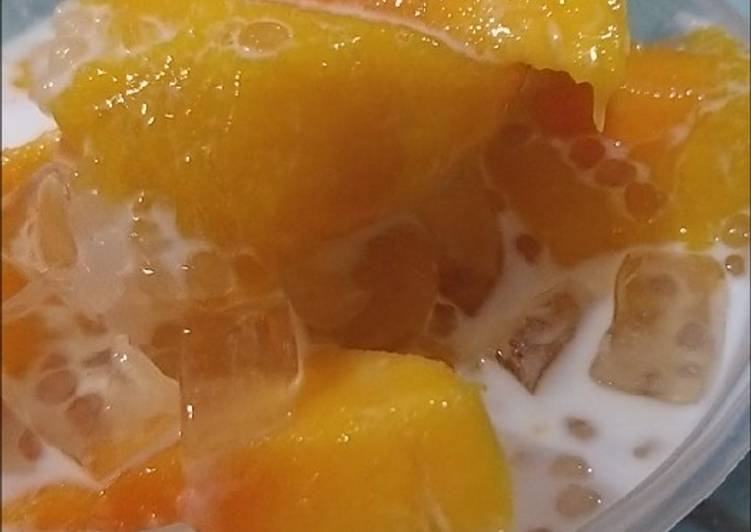 Mango sago jelly