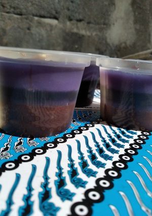 Foto resep Puding ubi ungu lapis coklat